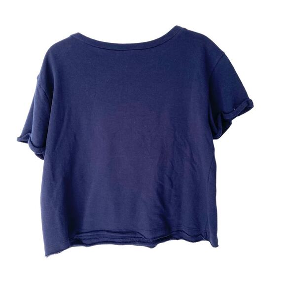 Maeve Anthropologie Riviera Dark Blue Short Sleeve Top Swimmers small - Picture 6 of 7